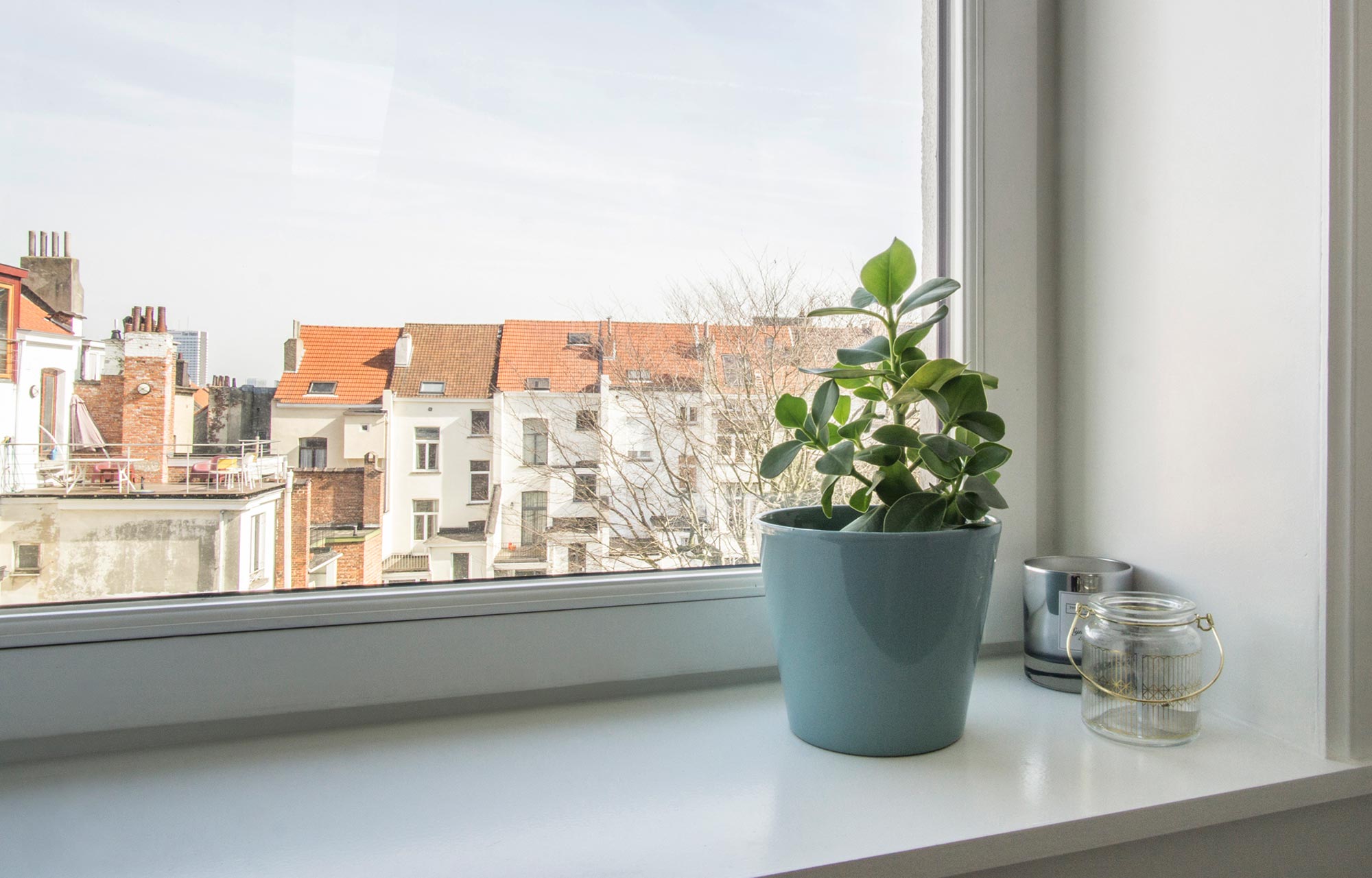 Brussels through a window