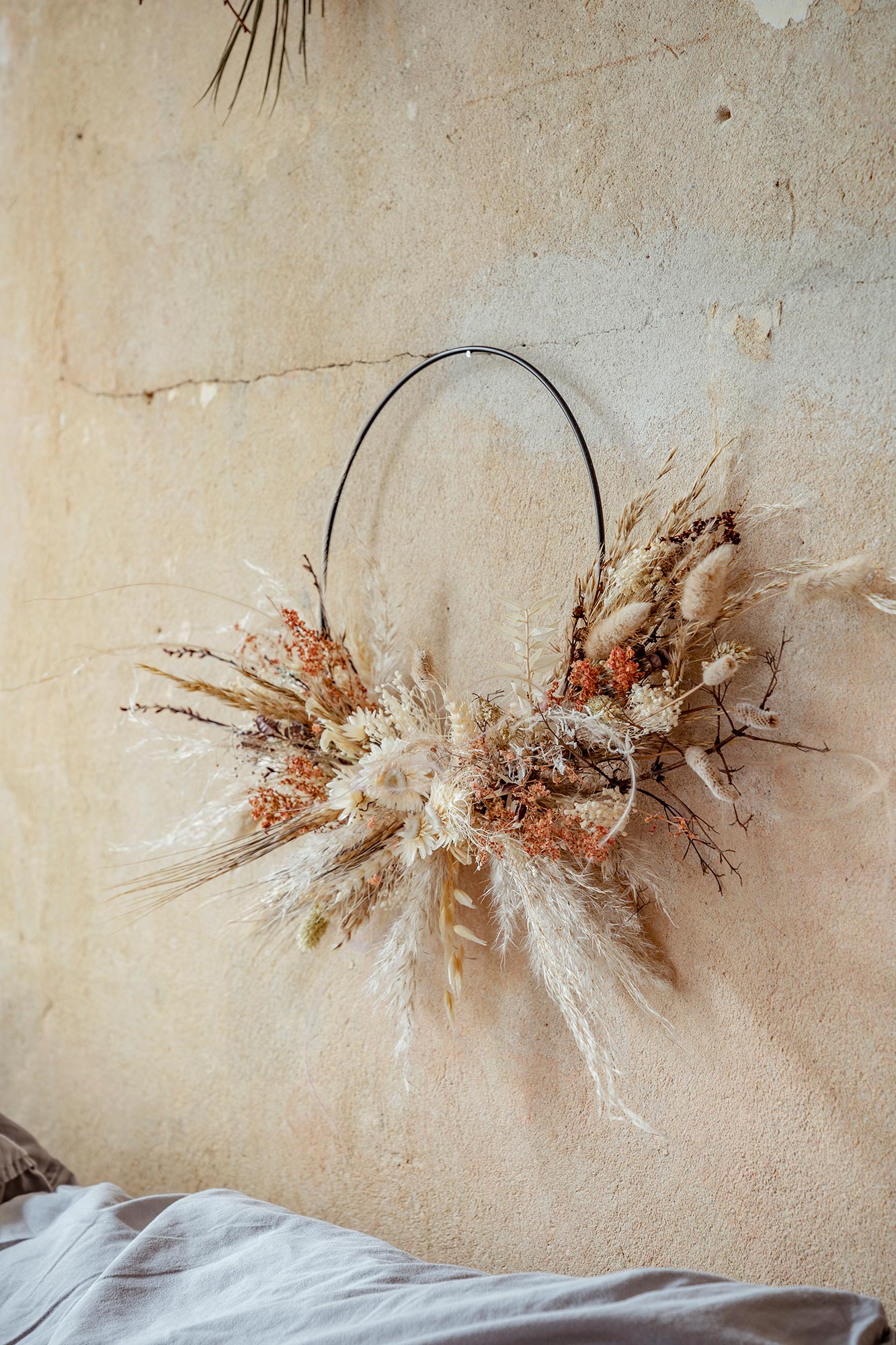 Dried flower wreath