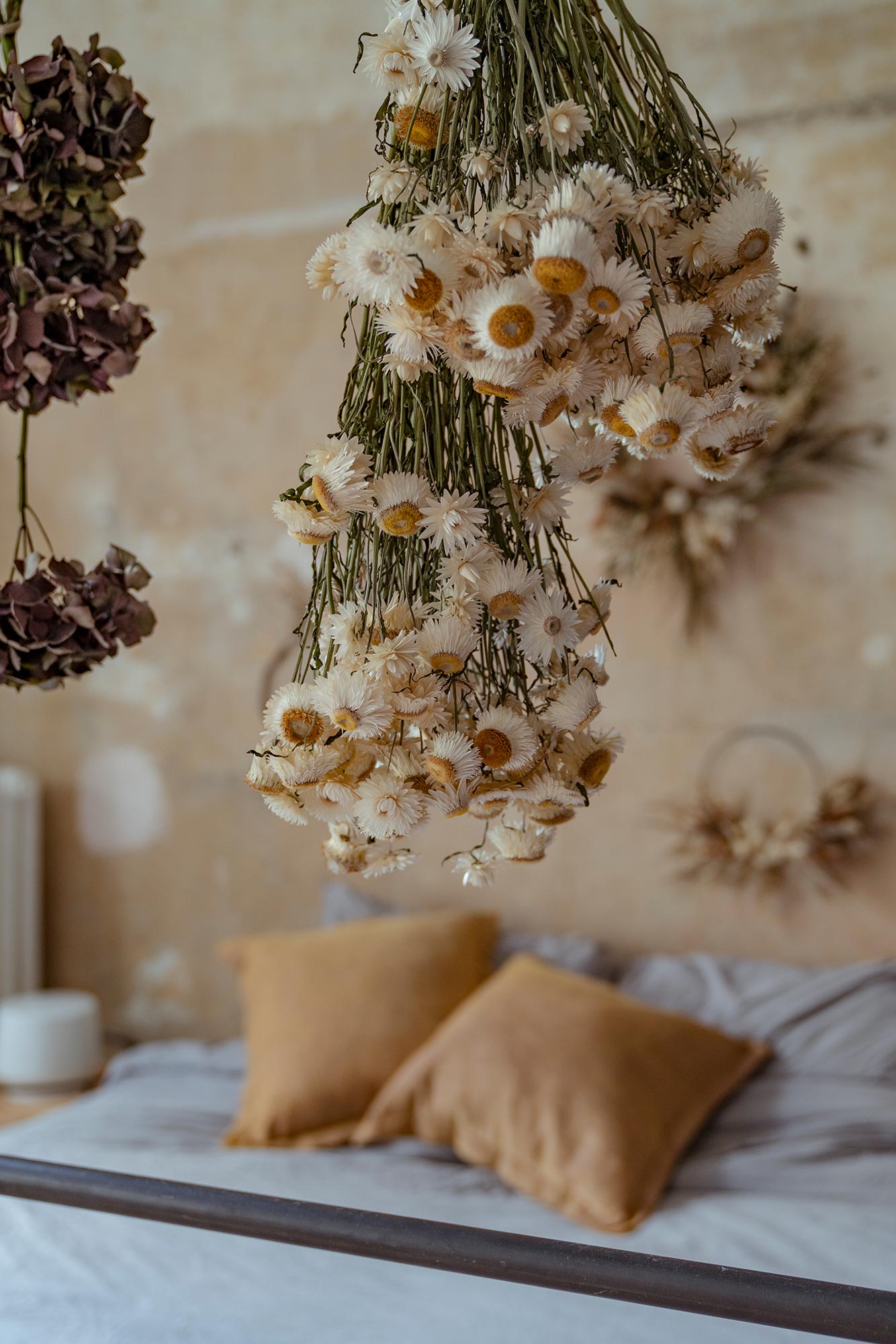 Bedroom with dried flowers