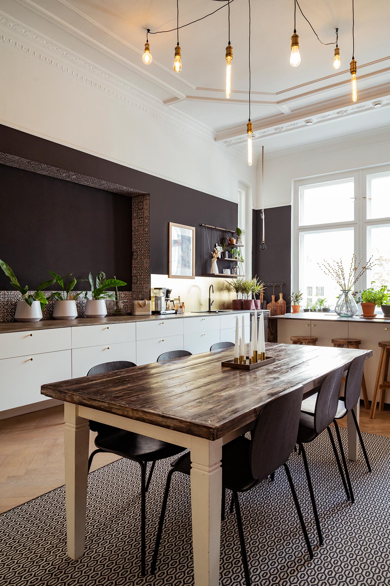 Black and gold kitchen